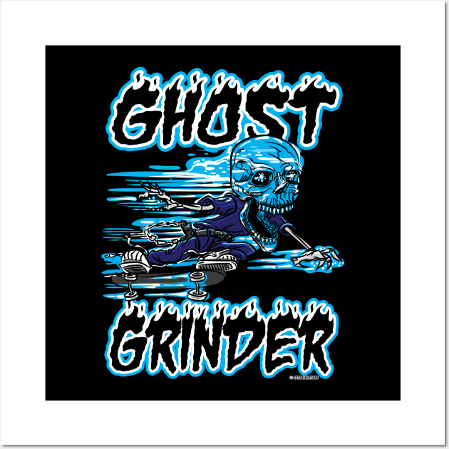 Ghost Grinder Skateboarder Wall Art by eShirtLabs